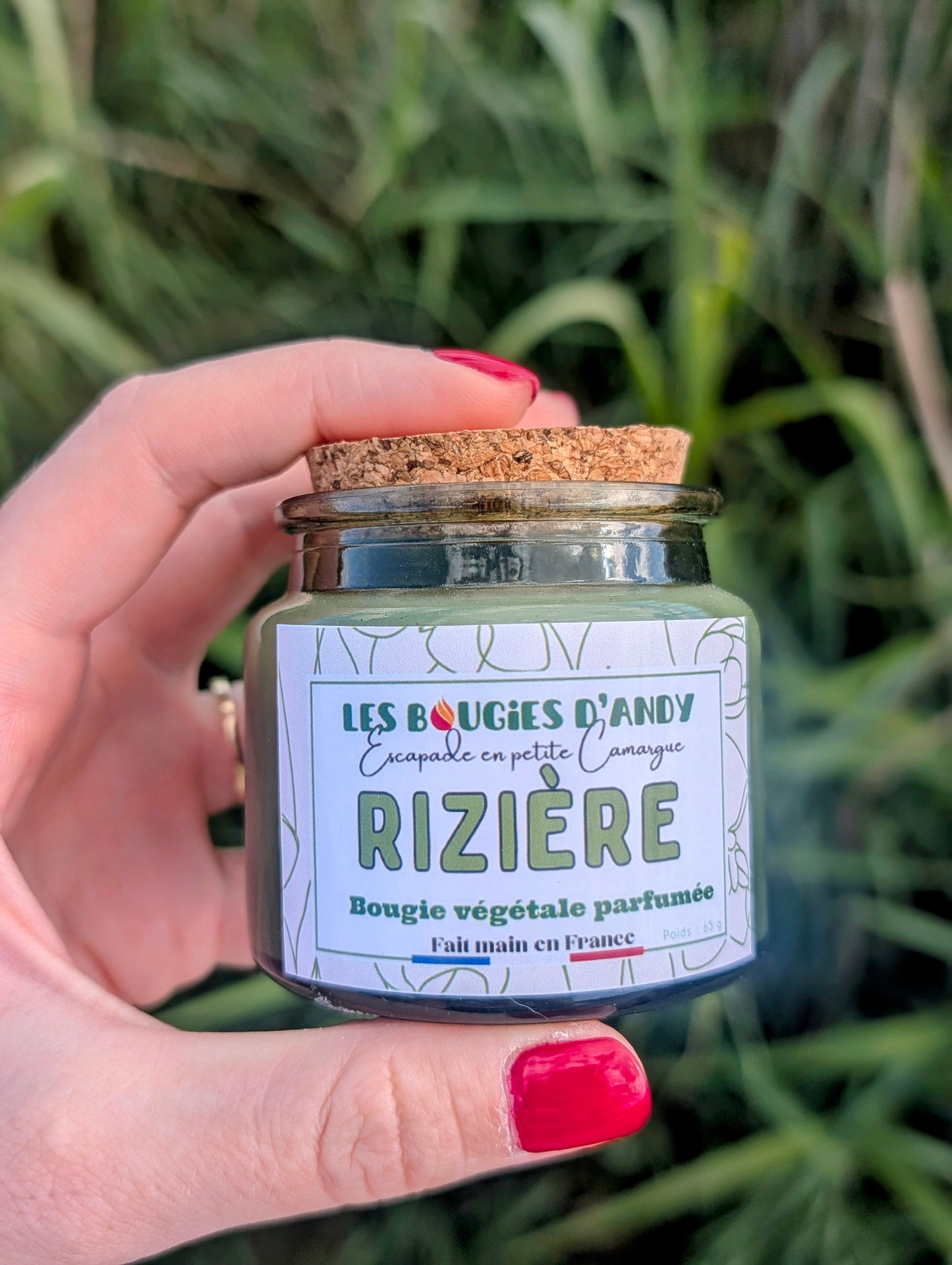 Bougie La Rizière parfum poudré floral Camargue – Les Bougies d'Andy