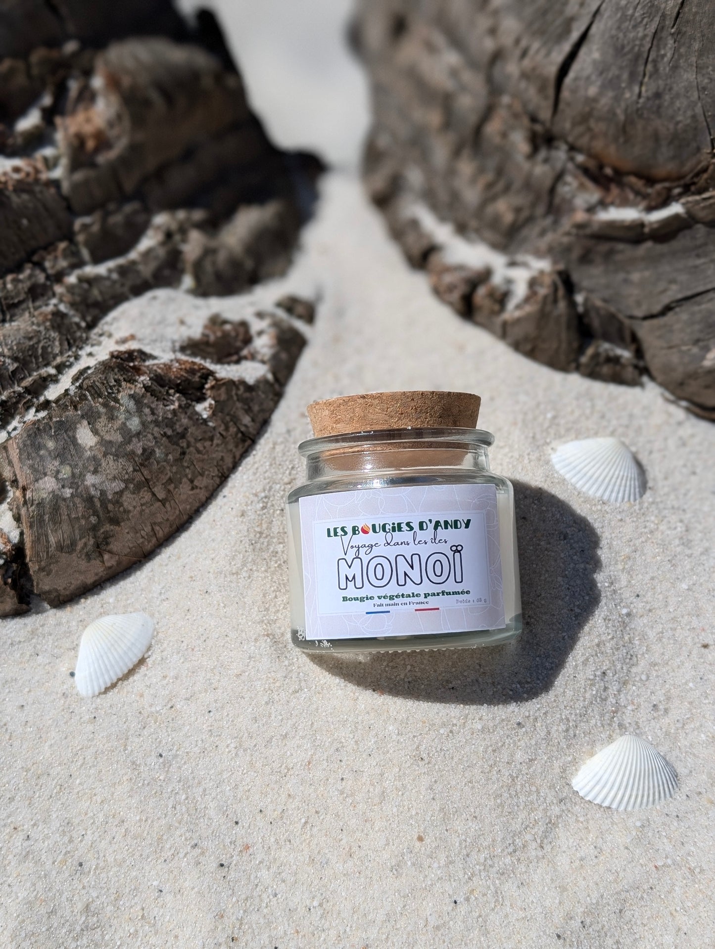 Bougie artisanale Monoï senteur exotique et solaire – Les Bougies d'Andy