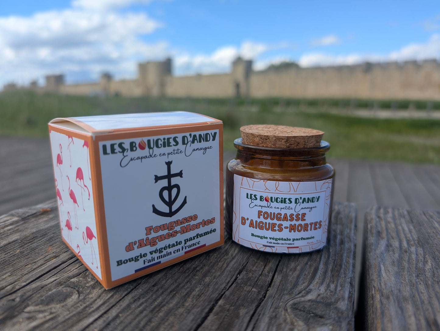 Bougie parfumée Fougasse d'Aigues-Mortes 70g cire de soja – Les Bougies d'Andy Camargue