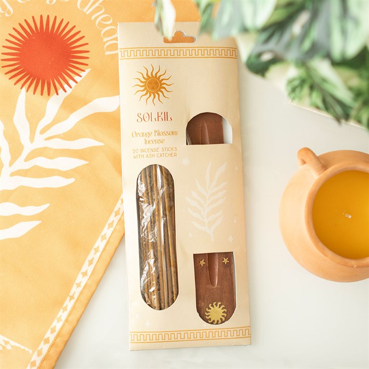 ☀️ Coffret Encens Fleur d'Oranger & Porte-Encens Soleil