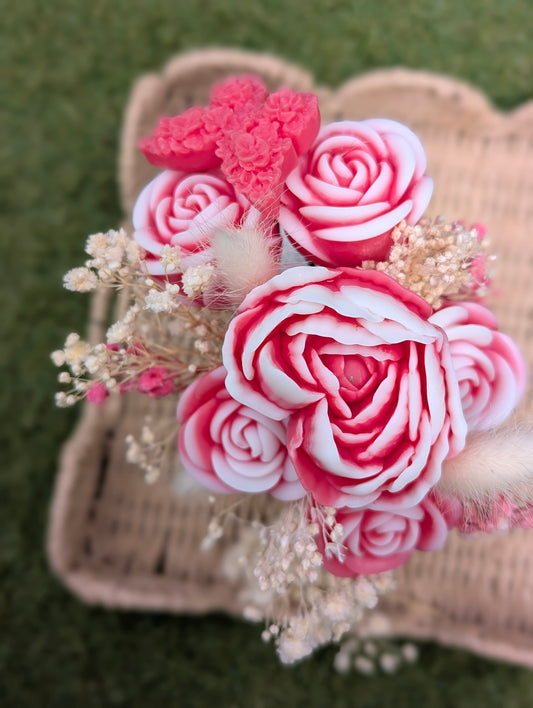 🌸 Bouquet parfumé en vase donut – 140g