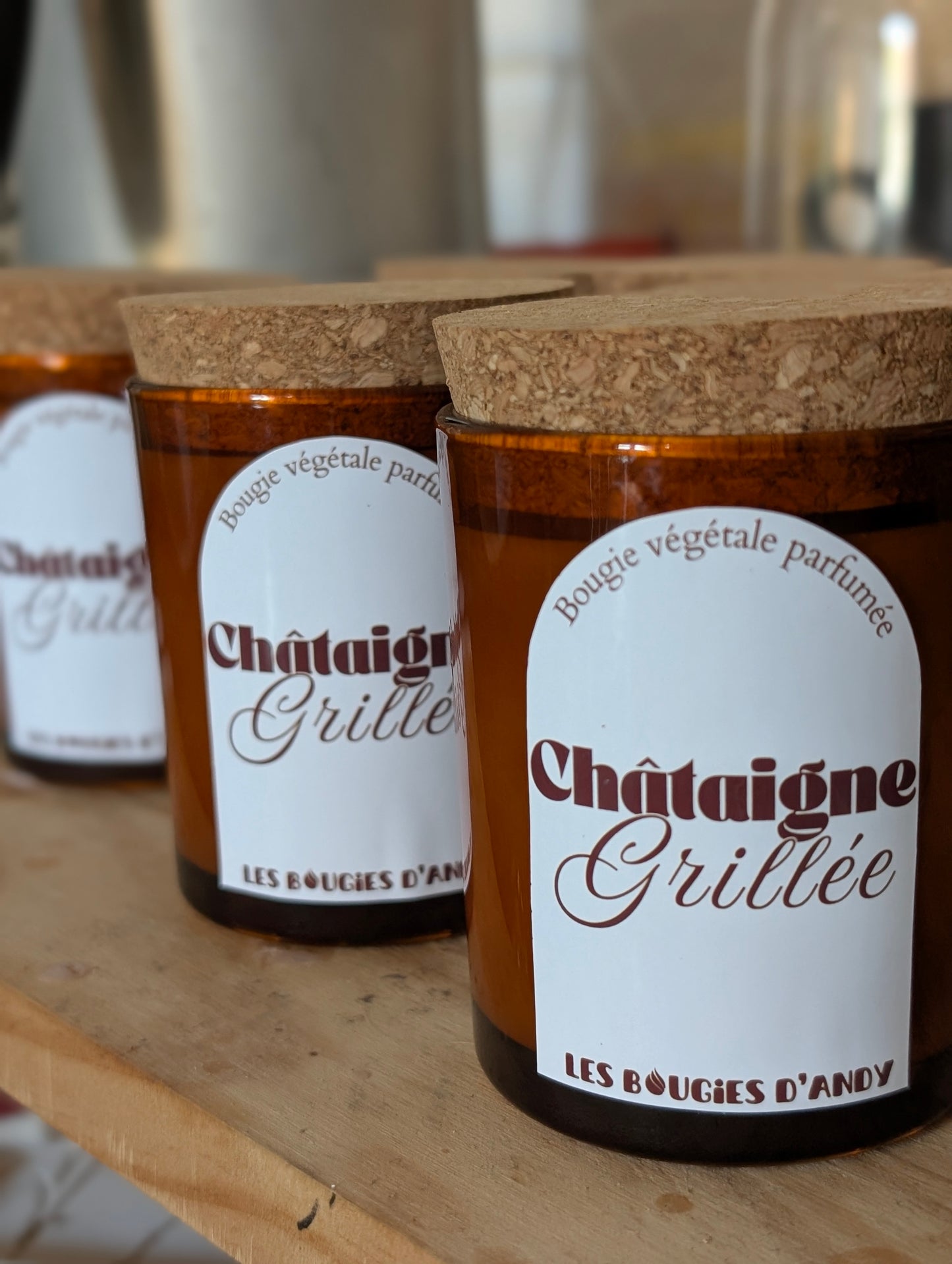 ⭐ Bougie parfumée Châtaigne Grillée 160g – Cire de soja – Édition limitée