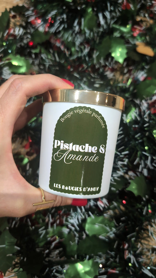⭐ Bougie parfumée Amande & Pistache 160g – Cire de soja – Édition limitée