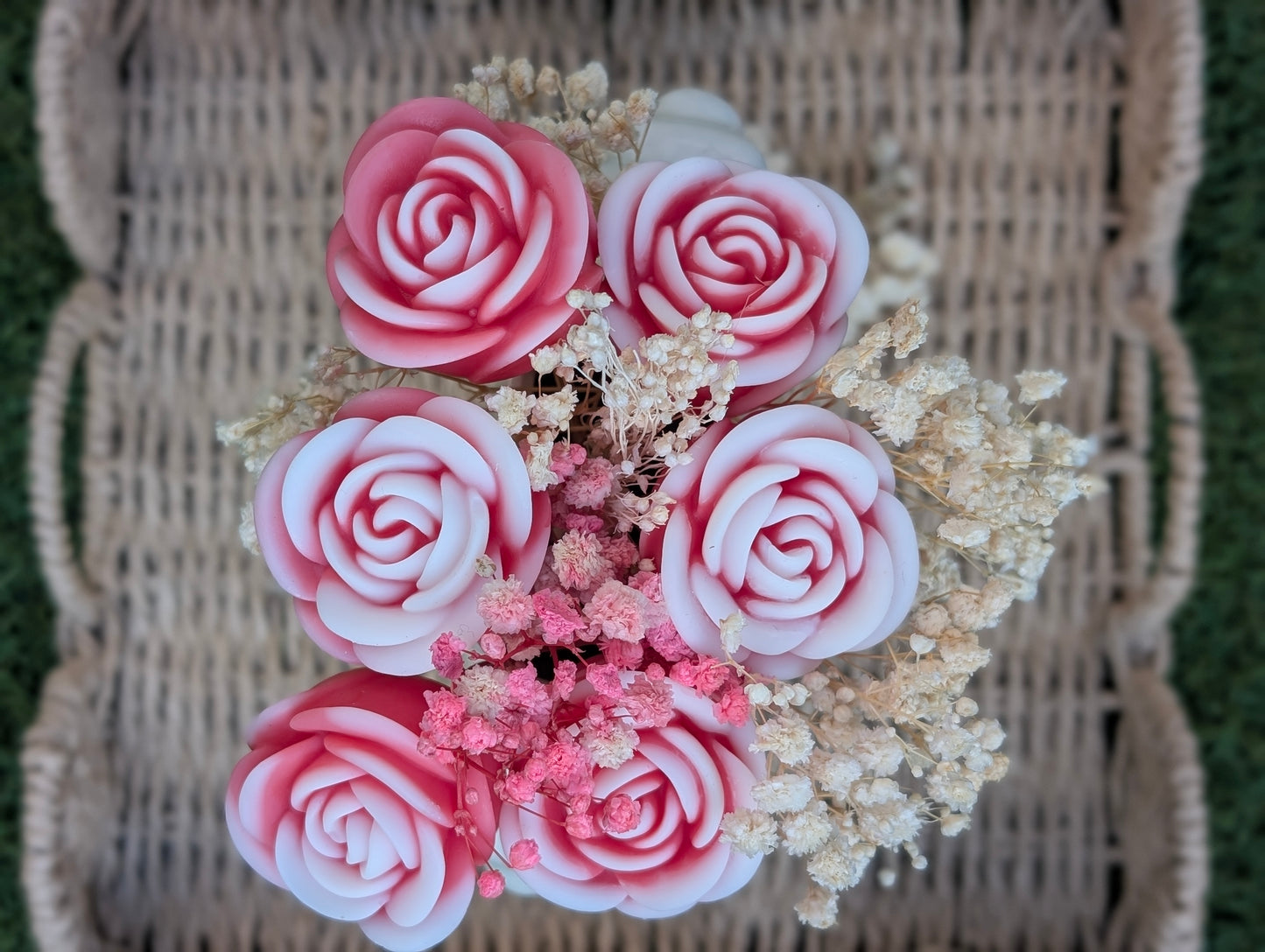 Vase coquillage et bouquet éternel