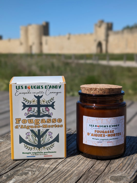 Bougie parfumée Fougasse d'Aigues-Mortes 160g cire de soja – Les Bougies d'Andy Camargue