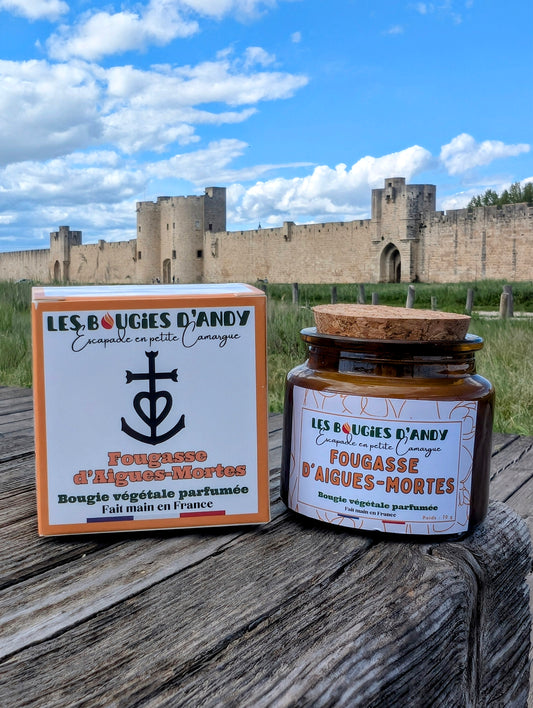 Bougie parfumée Fougasse d'Aigues-Mortes 70g cire de soja – Les Bougies d'Andy Camargue