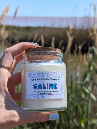 Bougie artisanale Saline Camargue 160g en verre ambré – Les Bougies d'Andy