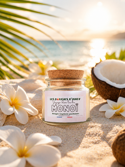 Bougie parfumée Monoï cire de soja parfum de Grasse – Les Bougies d'Andy Camargue
