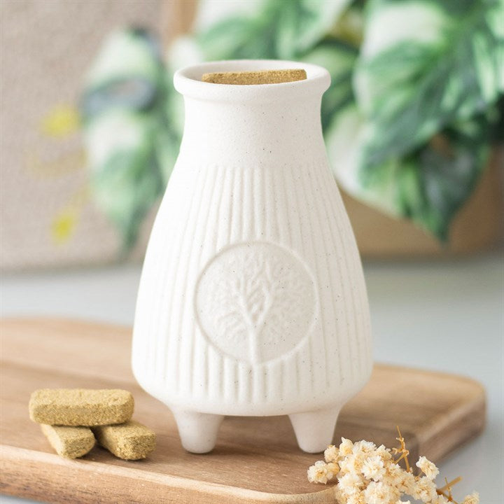 🌿 Brûleur Palo Santo Cannelé Crème en céramique