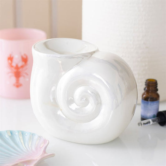🐚 Brûle-Parfum Coquillage Spirale Nacré