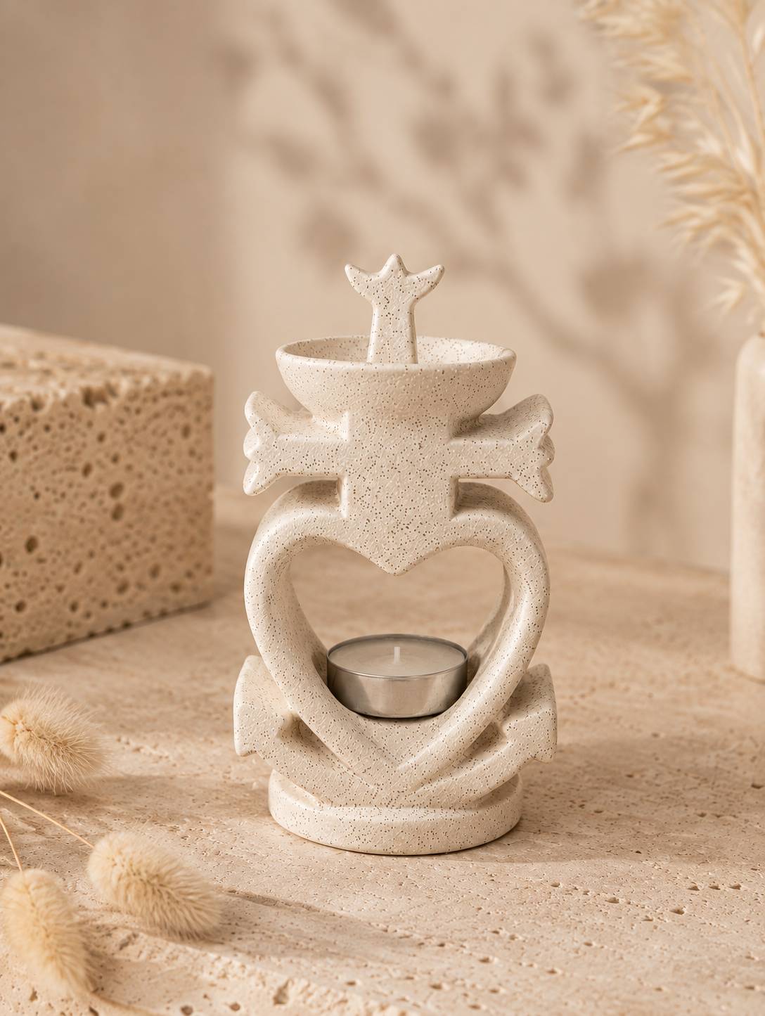 brule parfum avec la croix de Camargue en céramique