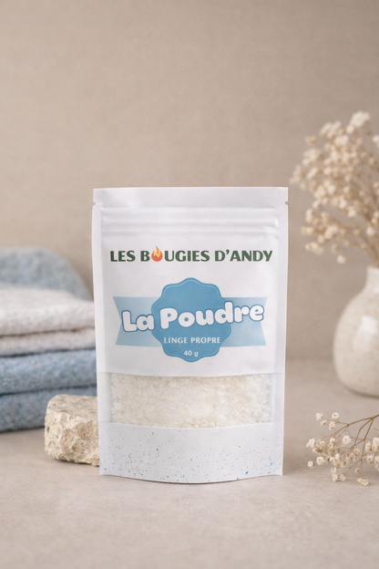 Poudre parfumée Linge Propre naturelle artisanale – Les Bougies d'Andy Camargue