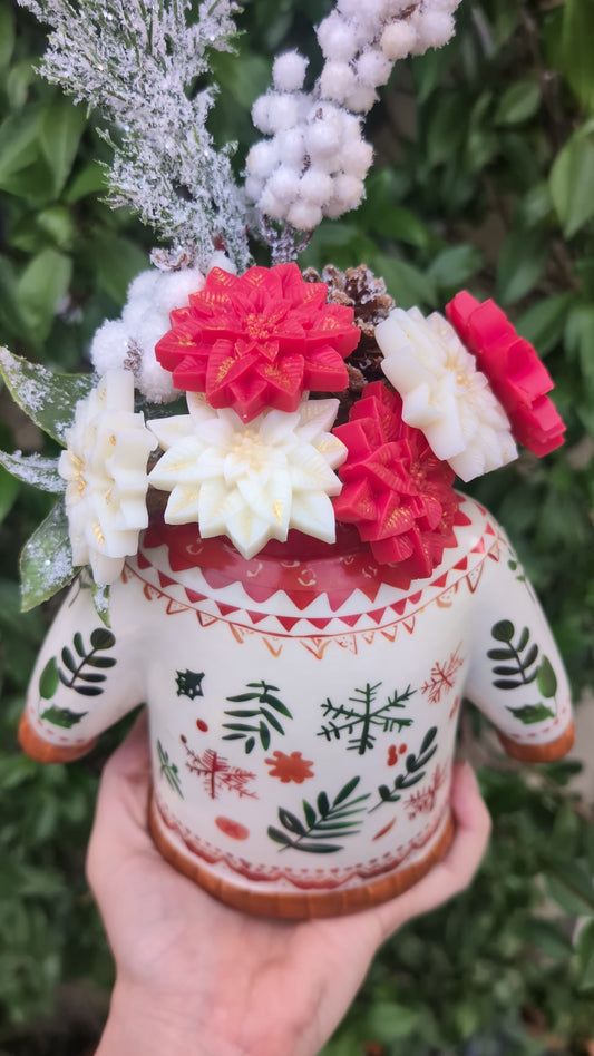 🎄 Bouquet  Parfumé – Vase Pull de Noël