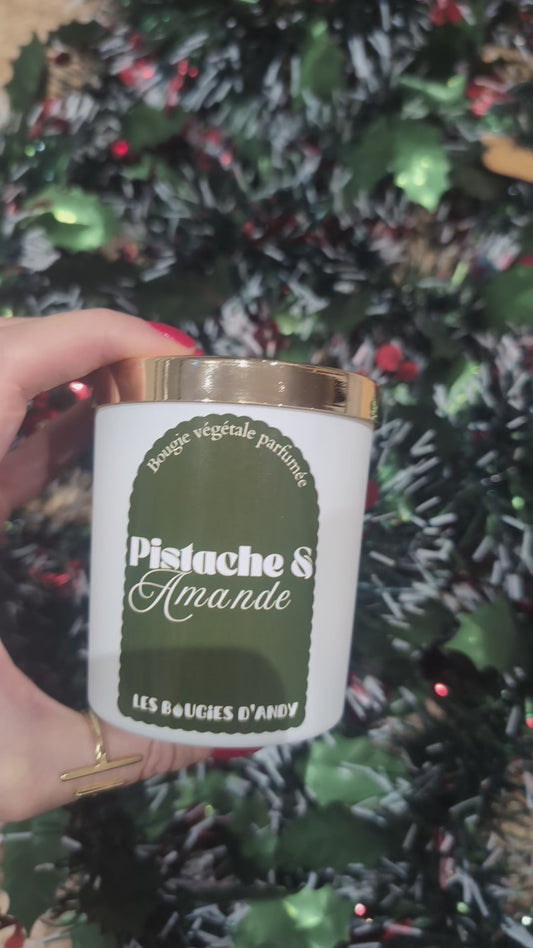 ⭐ Bougie parfumée Amande & Pistache 160g – Cire de soja – Édition limitée