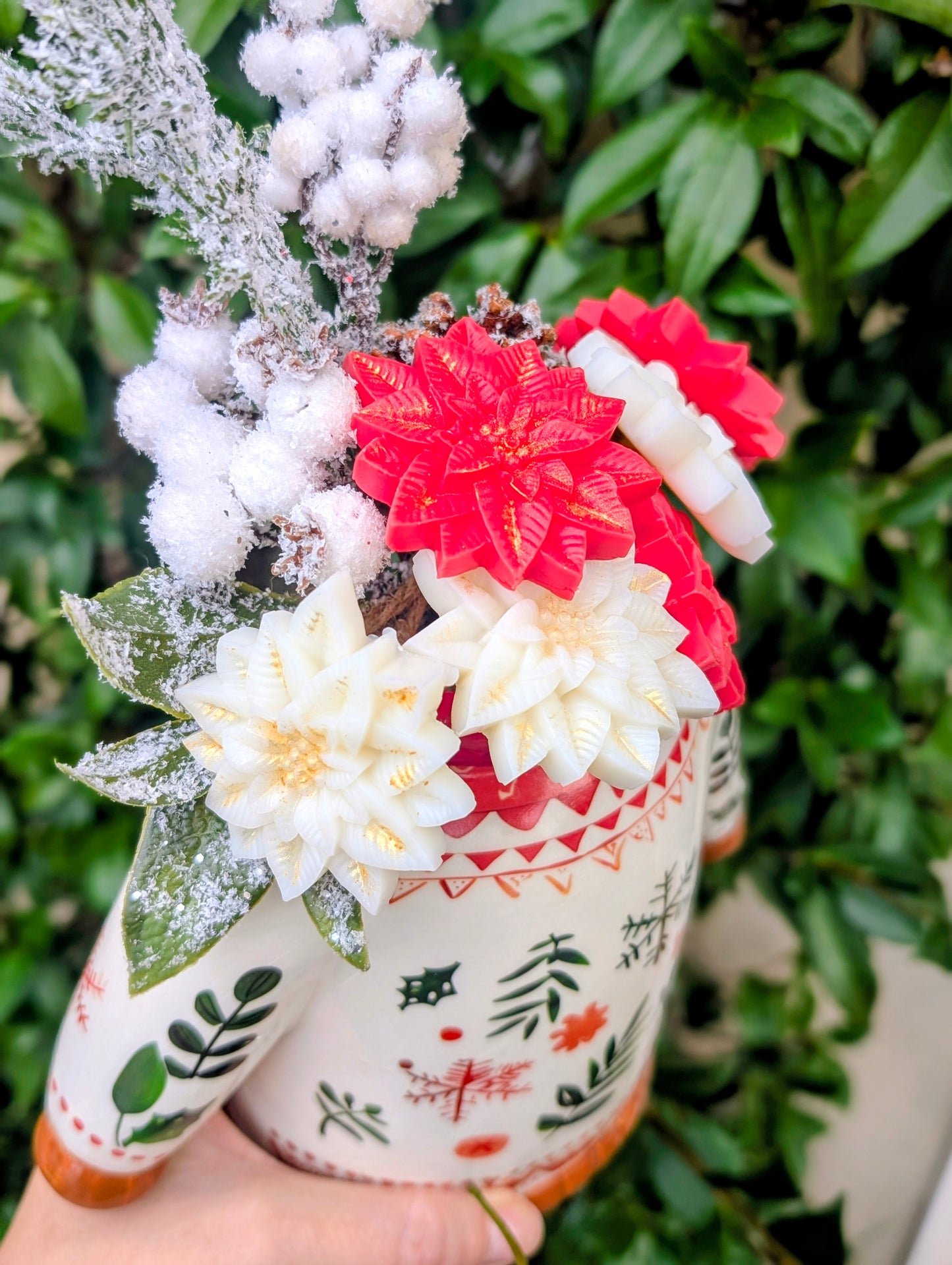 🎄 Bouquet  Parfumé – Vase Pull de Noël