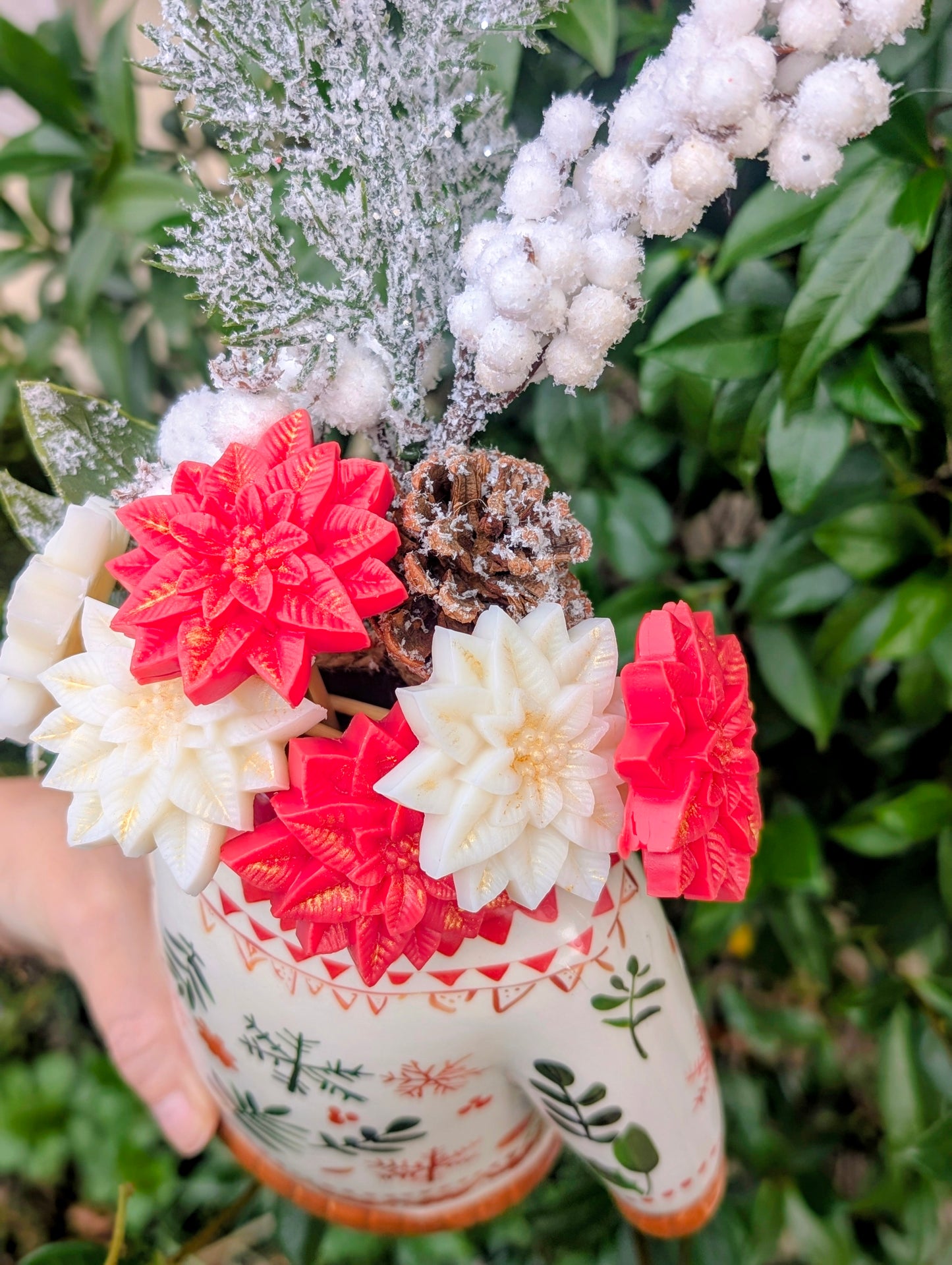 🎄 Bouquet  Parfumé – Vase Pull de Noël