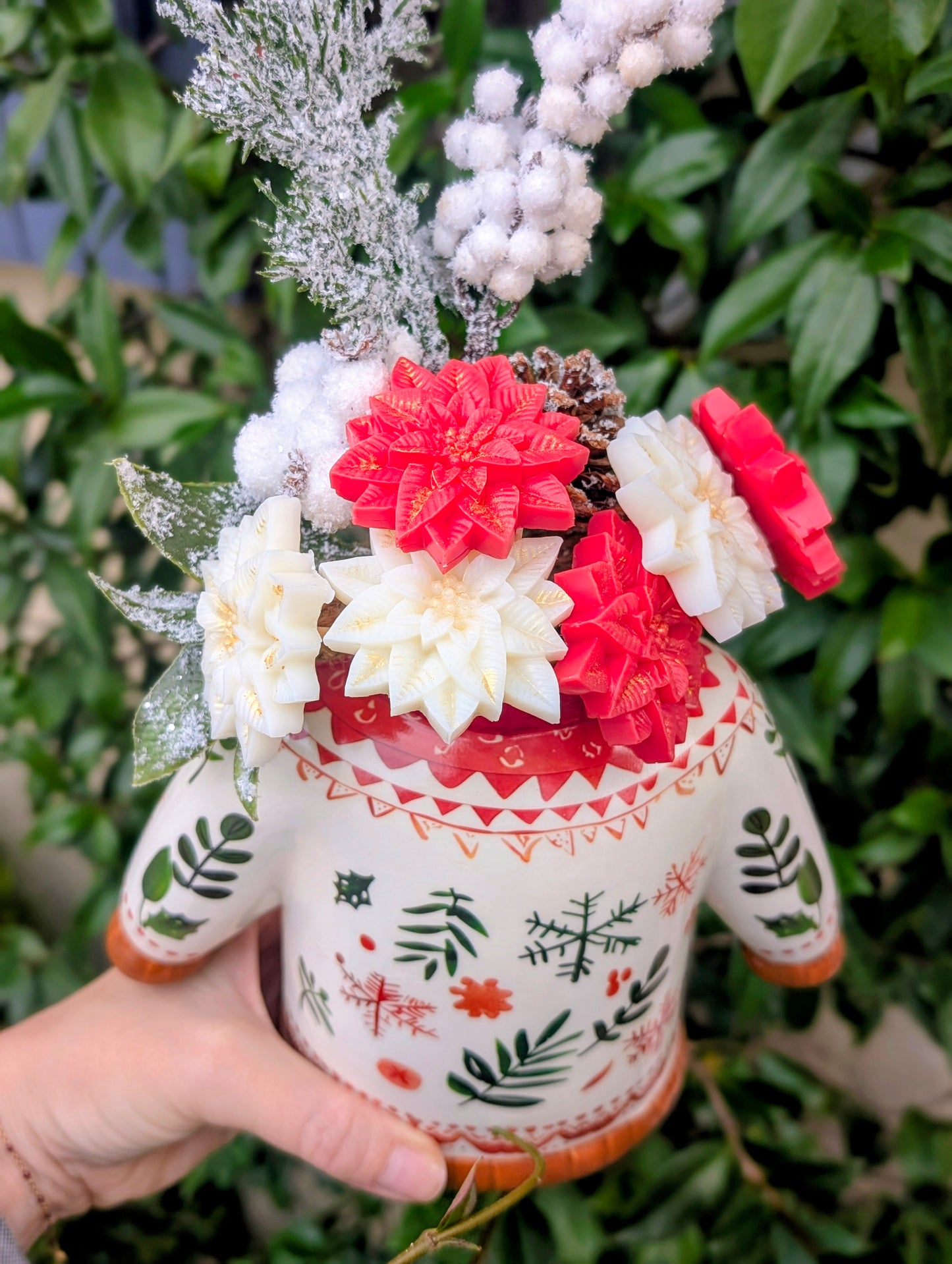🎄 Bouquet  Parfumé – Vase Pull de Noël