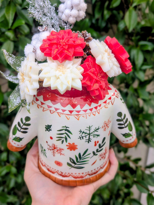 🎄 Bouquet  Parfumé – Vase Pull de Noël